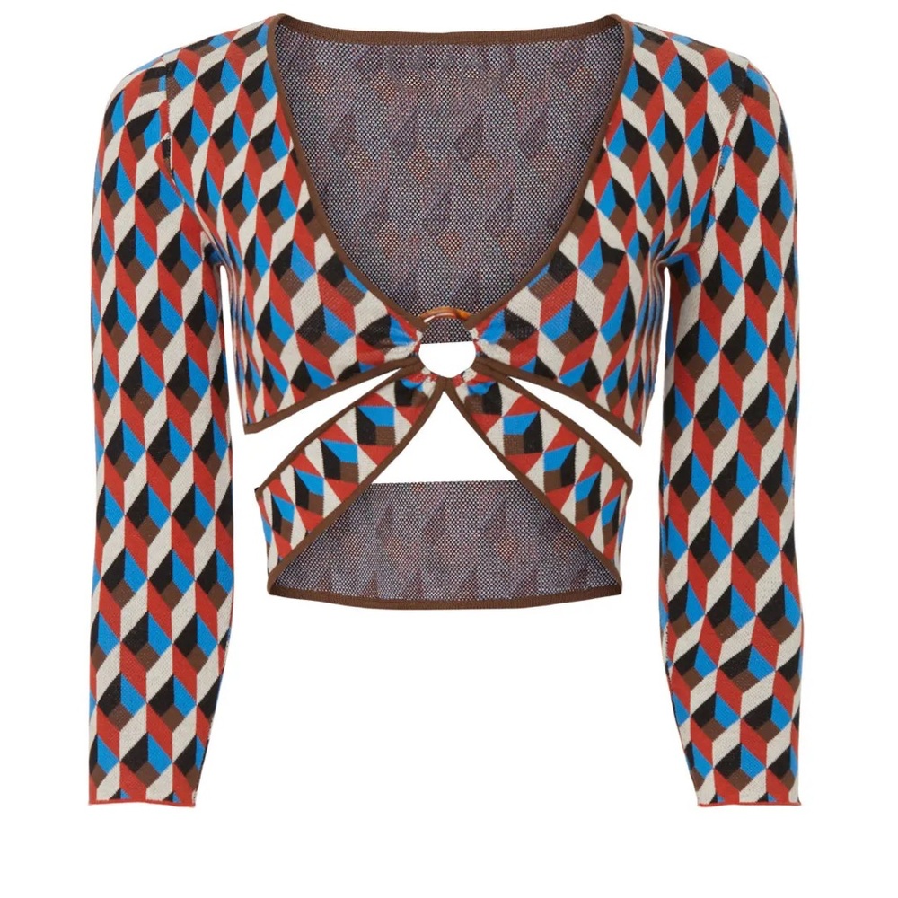 Ronny Kobo Collection Multicolor Diamond Crop Top - Picture 6 of 7